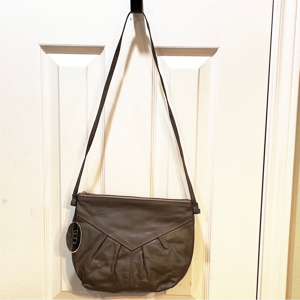 TONI Leather Purse, Taupe, NWT